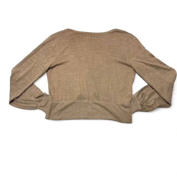 Abercrombie & Fitch Women's Front Tie Cropped Sweater Brown Size Large - Picture 6 of 6